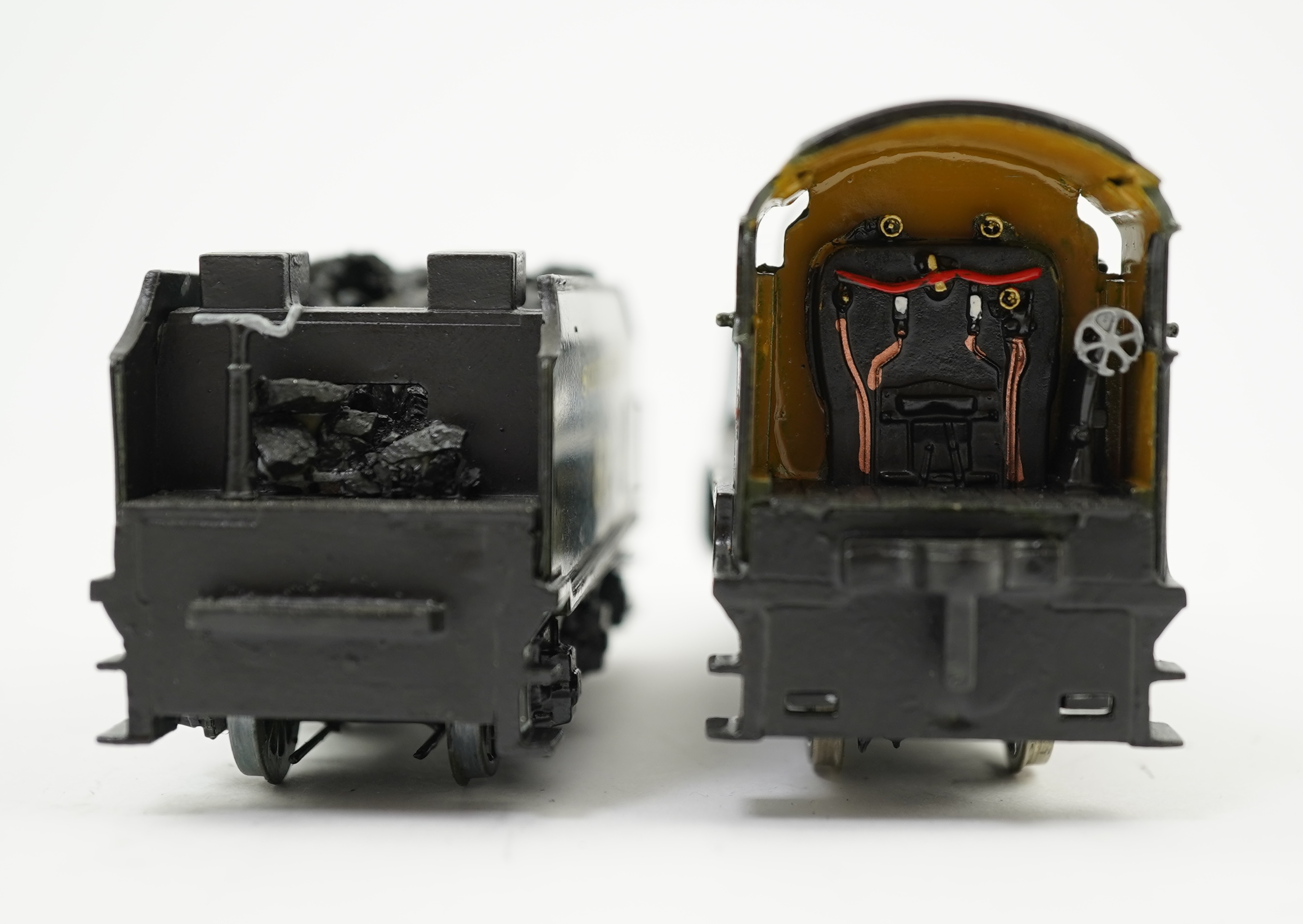 Two 00 gauge brass and white metal kit built Maunsell designed Southern Railway tender locomotives; a class U1 2-6-0, 1901, together with a class U 2-6-0, 610, constructed, painted and lined to a high standard, both moto